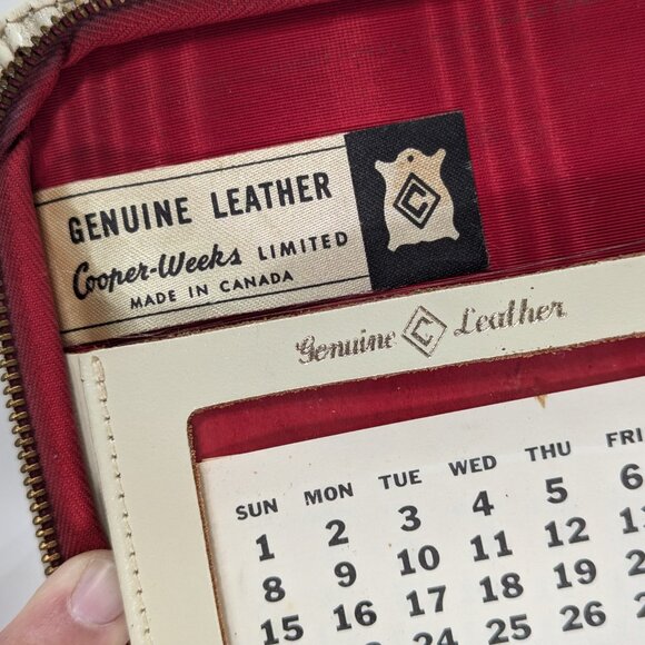 Vintage leather correspondence folder by Cooper-Weeks Canada, monogrammed M.A.M. - Picture 7 of 11